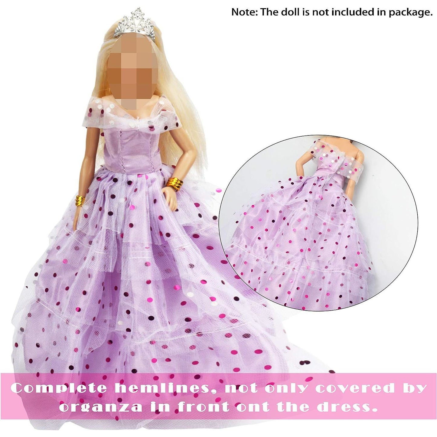 Cfowner 35 Pack Handmade Doll Clothes Set Including 2 Princess Dresses 4 Fashion Dresses 2 Tops and Pants 2 Bikini Swimsuits 10 Shoes and 15 Accessories for 11.5 Inch Doll