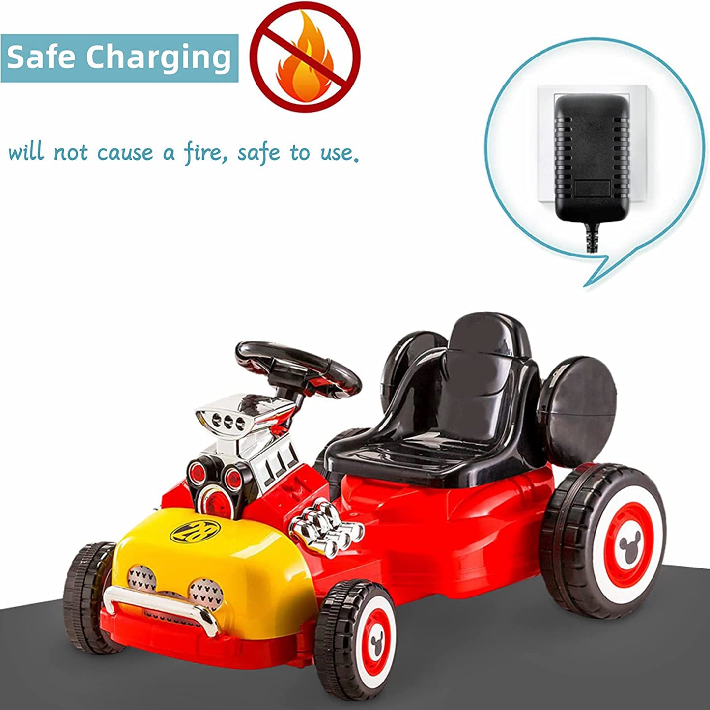 Cfowner 12 Volt Battery Charger for Ride On Toys, 12V 1A Battery Charger for Hello Kitty SUV Kid Trax Toddler Quad ATV Wrangler SUV Kid Trax Dynacraft Audi BWM Mecerdes-BenzElectric Battery Power