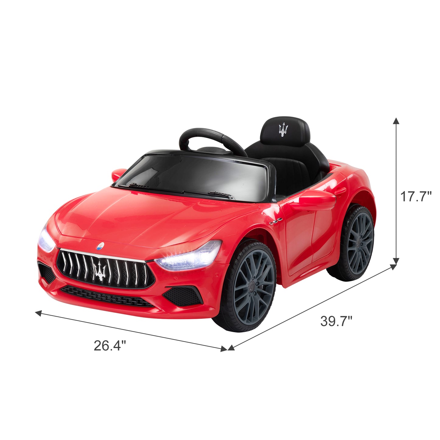Cfowner 12V Kids Ride on Car for Kids Ages 3-6, Licensed Maserati Battery Powered Electric Vehicle with 2.4G Remote Control, Metal Suspension, Safety Belt, Bright Headlights, Music