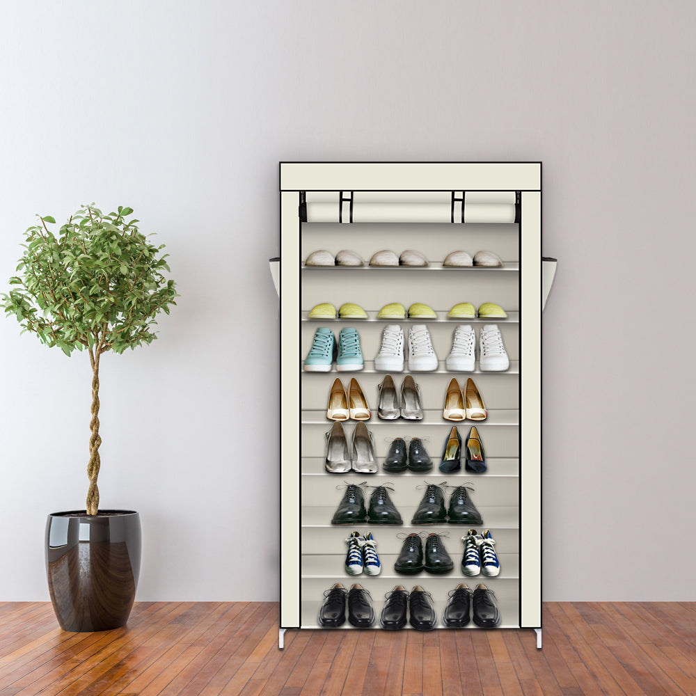 10 outlet Tiers Shoe Rack with Dustproof Cover Closet Shoe Storage Cabinet Organizer