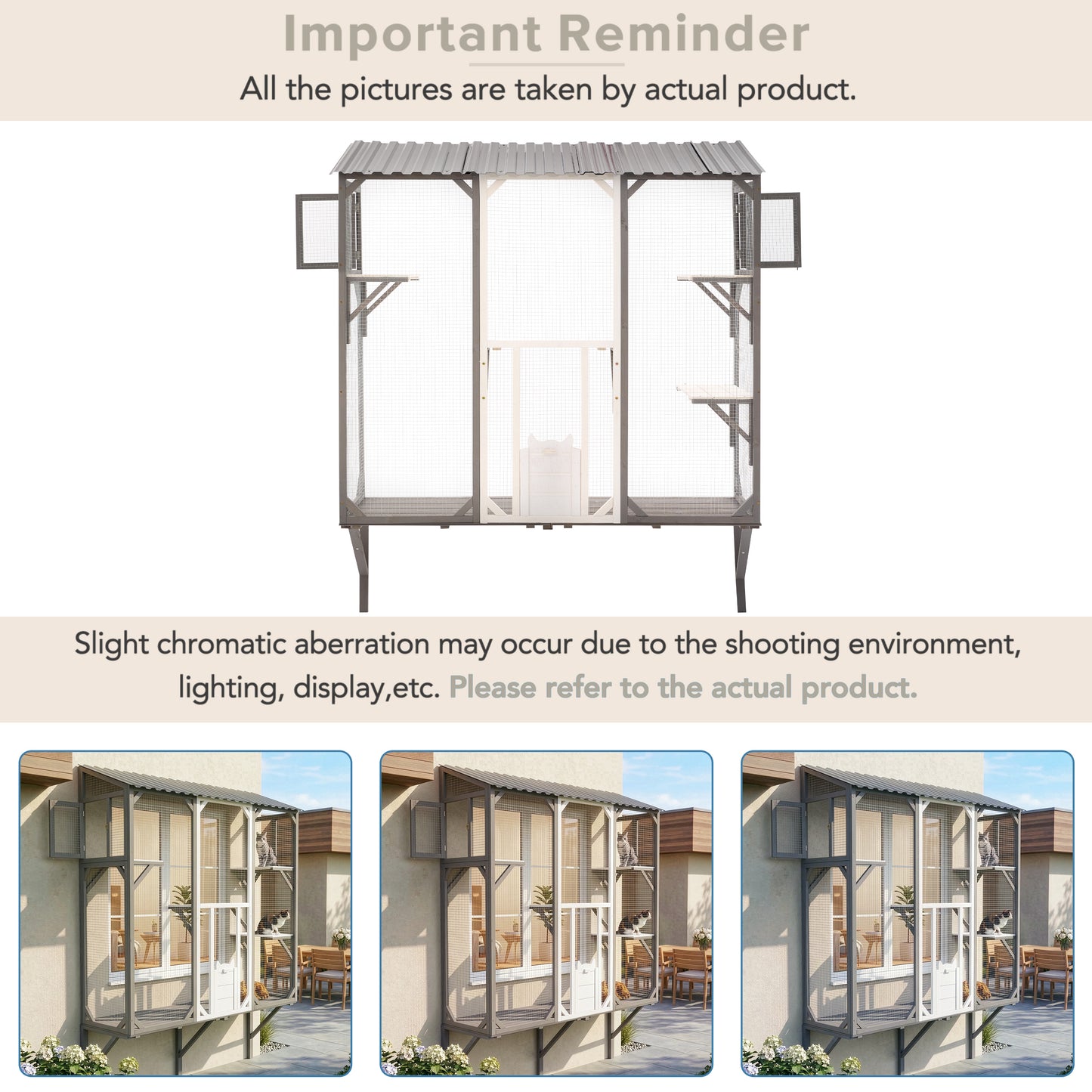 Outdoor Cat Catio Cat Climbing Catio Window Cat House Cat Patio Enclosure with Platforms for 1-3 Cats