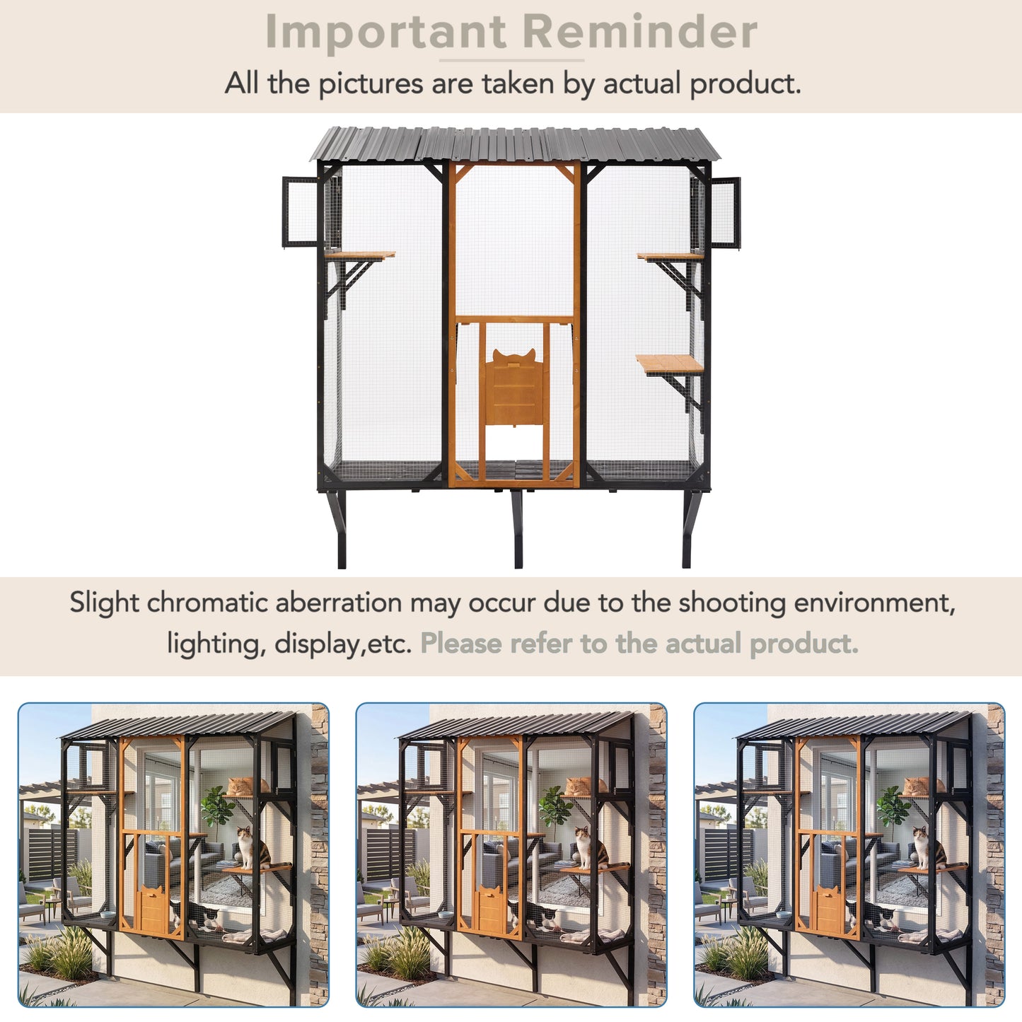 Outdoor Cat Catio Cat Climbing Catio Window Cat House Cat Patio Enclosure with Platforms for 1-3 Cats