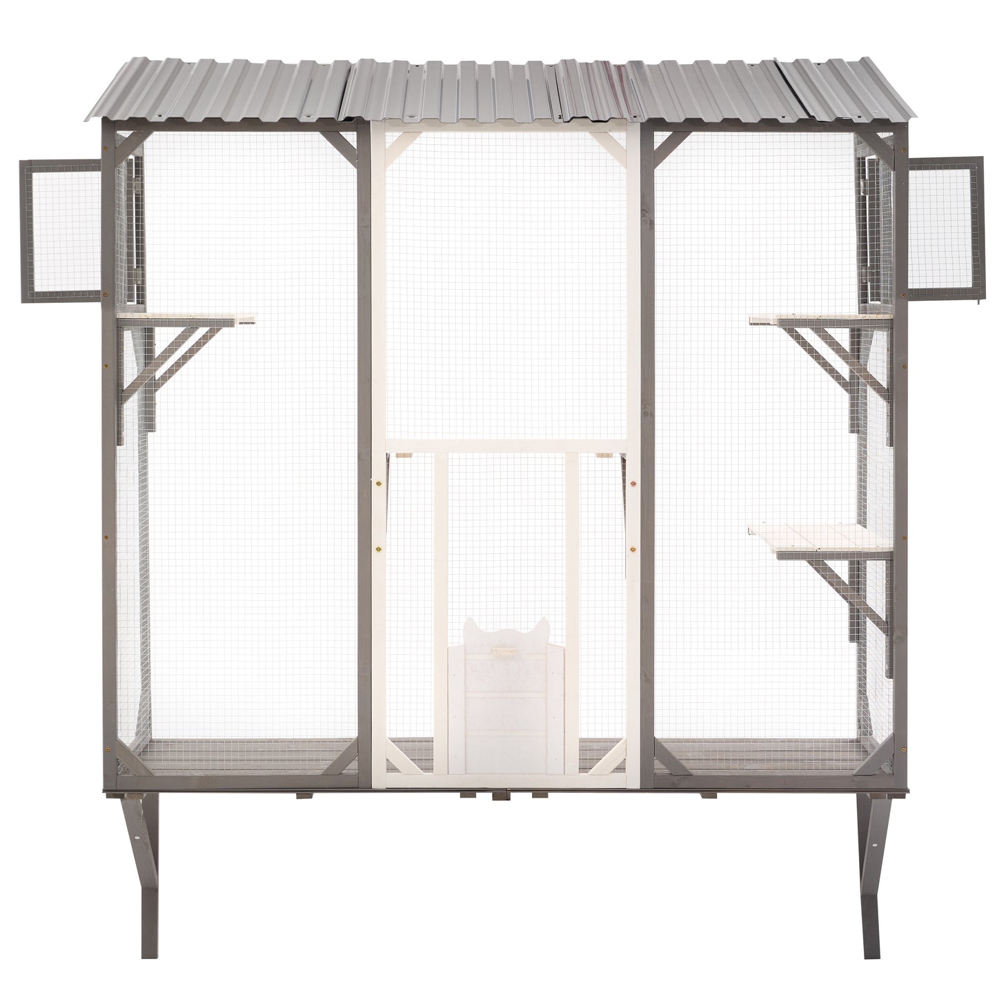 Outdoor Cat Catio Cat Climbing Catio Window Cat House Cat Patio Enclosure with Platforms for 1-3 Cats