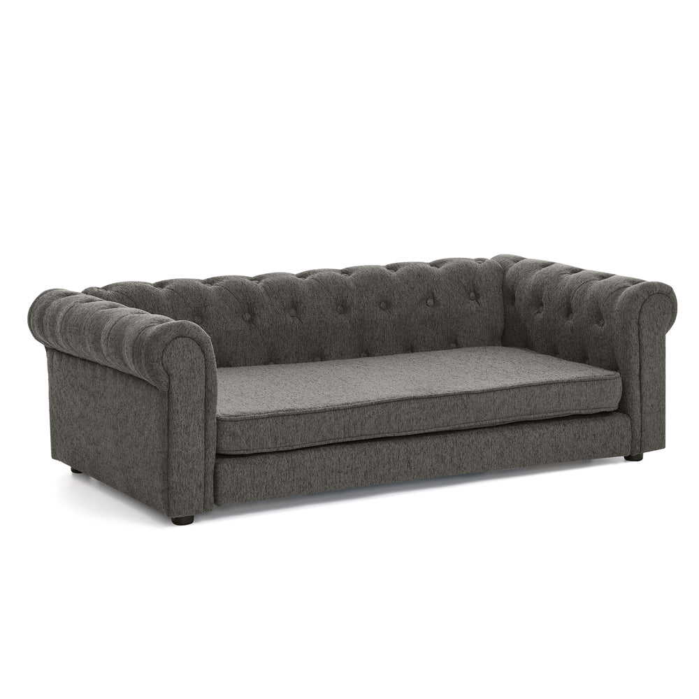 Elegant rectangular pet bed for big and oversized dogs, durable elevated dog sofa bed, comfortable dog sofa, modern and fashionable linen fabric dog sofa