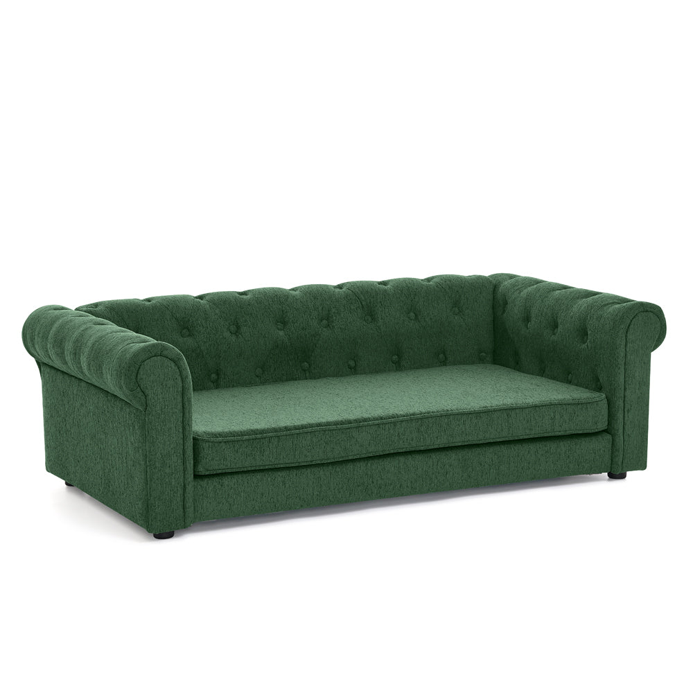 Elegant rectangular pet bed for big and oversized dogs, durable elevated dog sofa bed, comfortable dog sofa, modern and fashionable linen fabric dog sofa