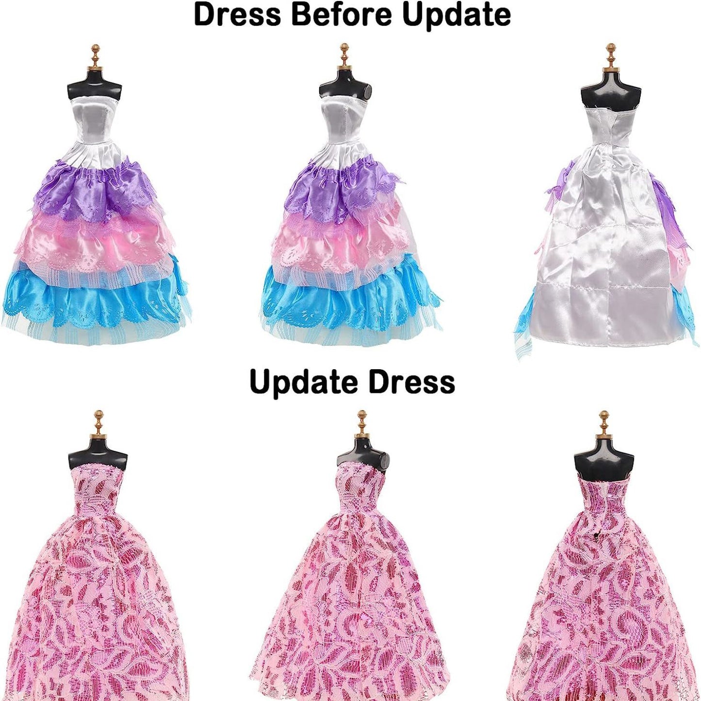 Cfowner 42 PCS Doll Clothes and Accessories 3 PCS Fashion Dresses 4 Tops 4Pants 3 PCS Party Dresses 2 Sets Swimsuits Bikini 6 Braces Skirt 10 Hangers and 10 pcs Shoes for 11.5 inch Doll