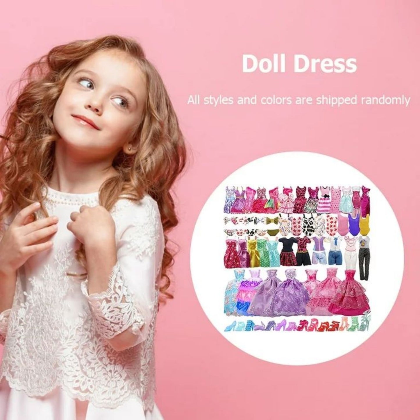 Cfowner 35 Pack Handmade Doll Clothes Including 5 Wedding Gown Dresses 5 Fashion Dresses 4 Braces Skirt 3 Tops and Pants 3 Bikini Swimsuits 15 Shoes for 11.5 Inch Dolls