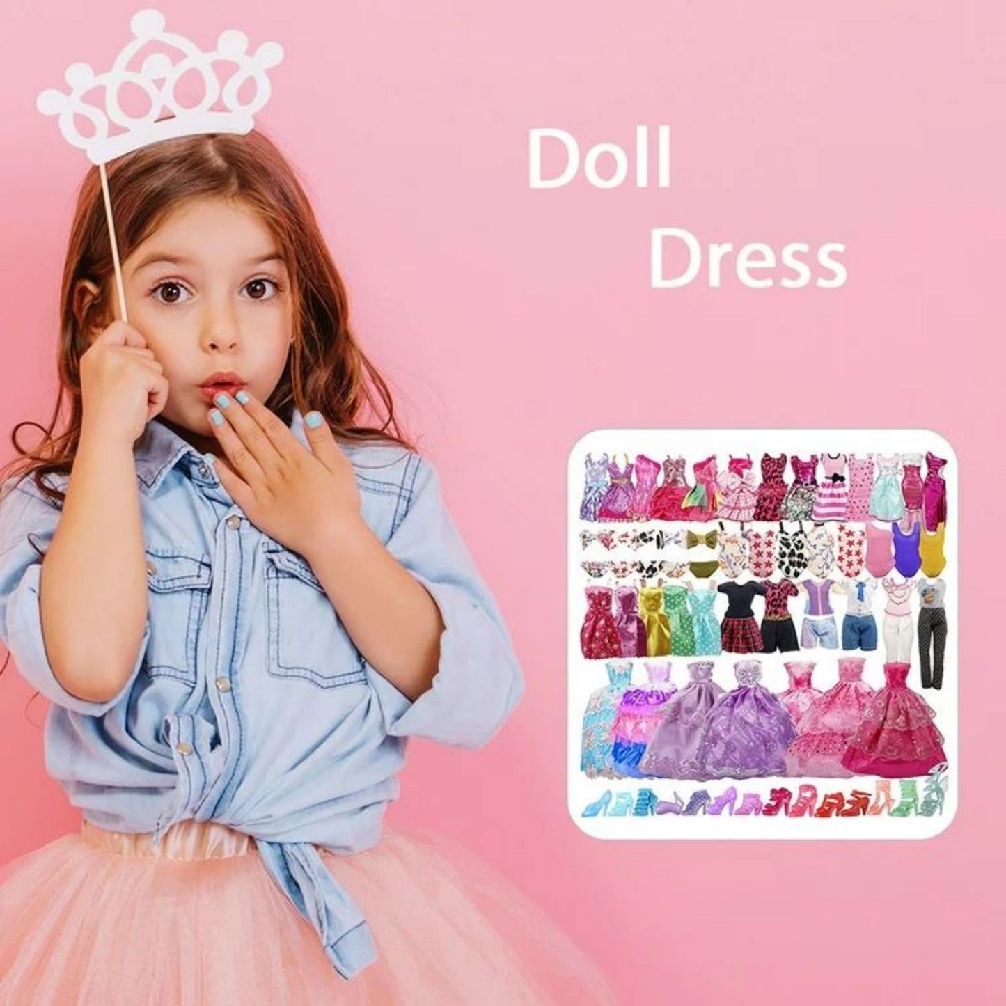 Cfowner 35 Pack Handmade Doll Clothes Including 5 Wedding Gown Dresses 5 Fashion Dresses 4 Braces Skirt 3 Tops and Pants 3 Bikini Swimsuits 15 Shoes for 11.5 Inch Dolls
