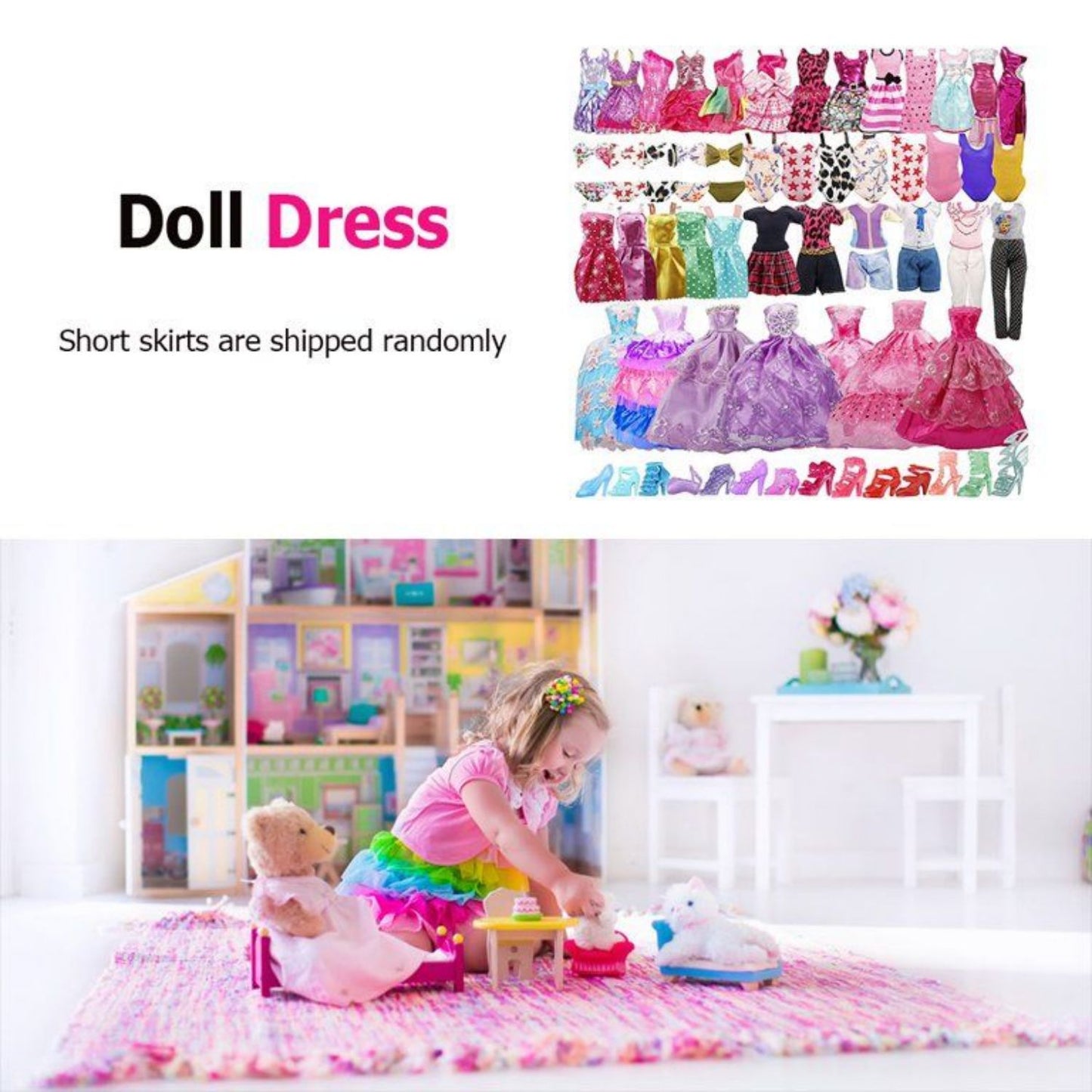 Cfowner 35 Pack Handmade Doll Clothes Including 5 Wedding Gown Dresses 5 Fashion Dresses 4 Braces Skirt 3 Tops and Pants 3 Bikini Swimsuits 15 Shoes for 11.5 Inch Dolls