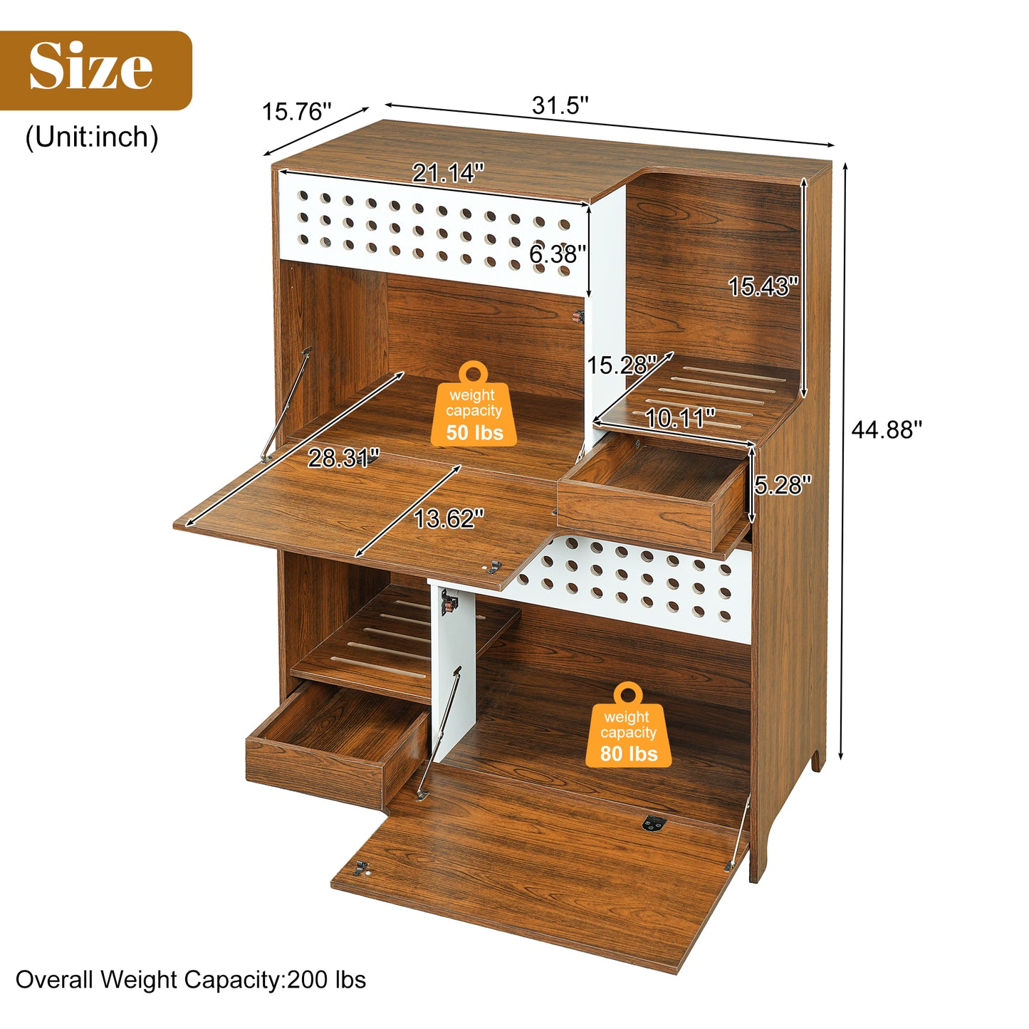 Modern 2 IN 1 Cat Furniture, Cat Litter Box Enclosure Side Table, Cat House with Storage, for 2 Small-Medium Sized Cats