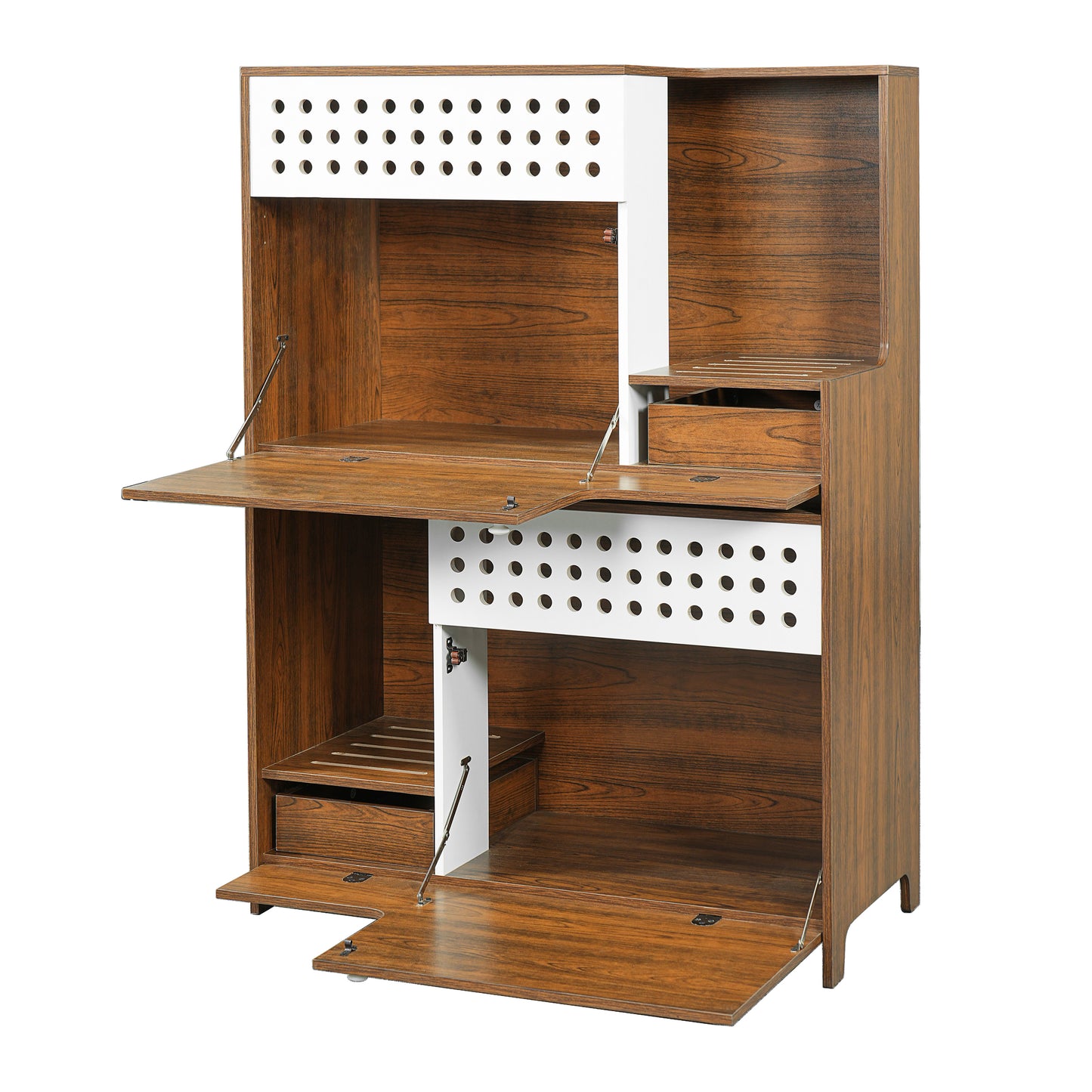Modern 2 IN 1 Cat Furniture, Cat Litter Box Enclosure Side Table, Cat House with Storage, for 2 Small-Medium Sized Cats