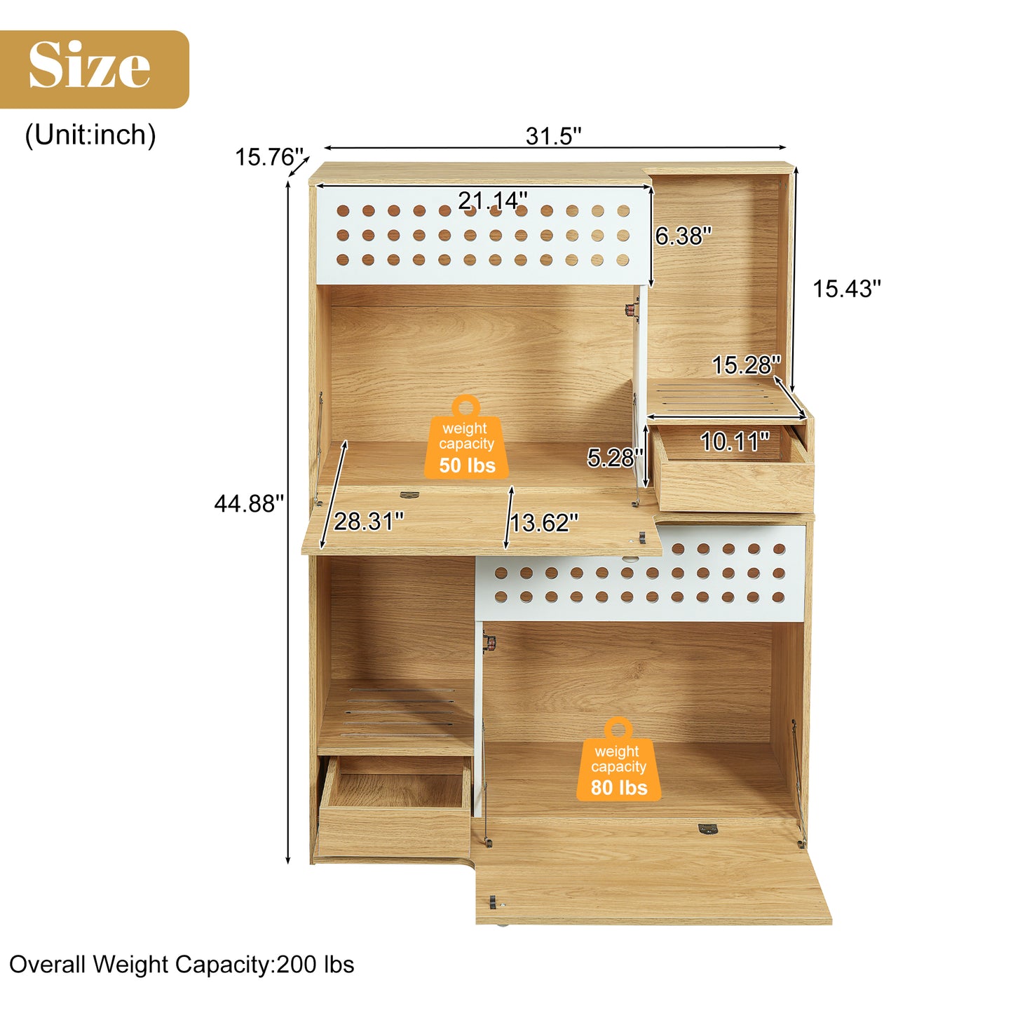 Modern 2 IN 1 Cat Furniture, Cat Litter Box Enclosure Side Table, Cat House with Storage, for 2 Small-Medium Sized Cats