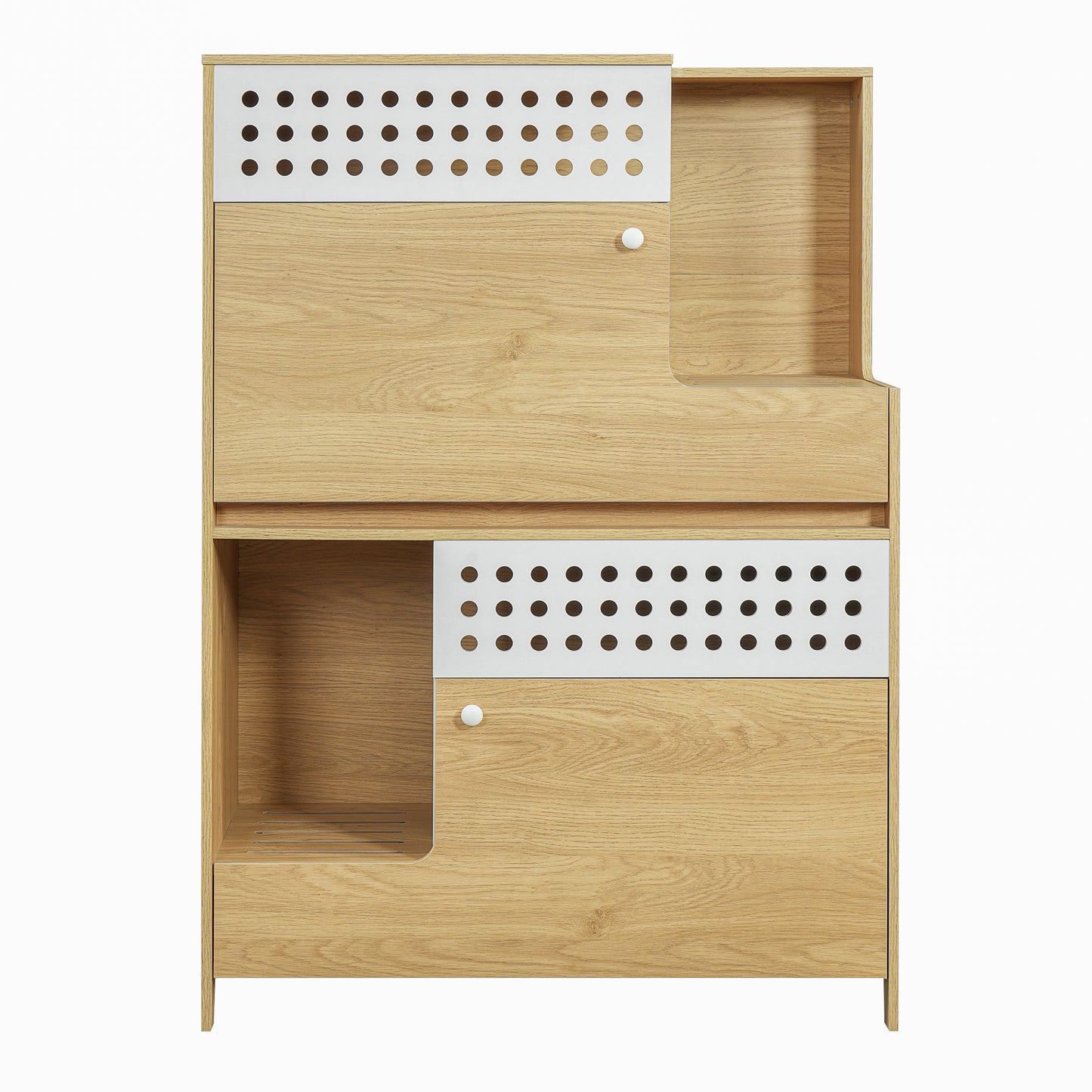 Modern 2 IN 1 Cat Furniture, Cat Litter Box Enclosure Side Table, Cat House with Storage, for 2 Small-Medium Sized Cats