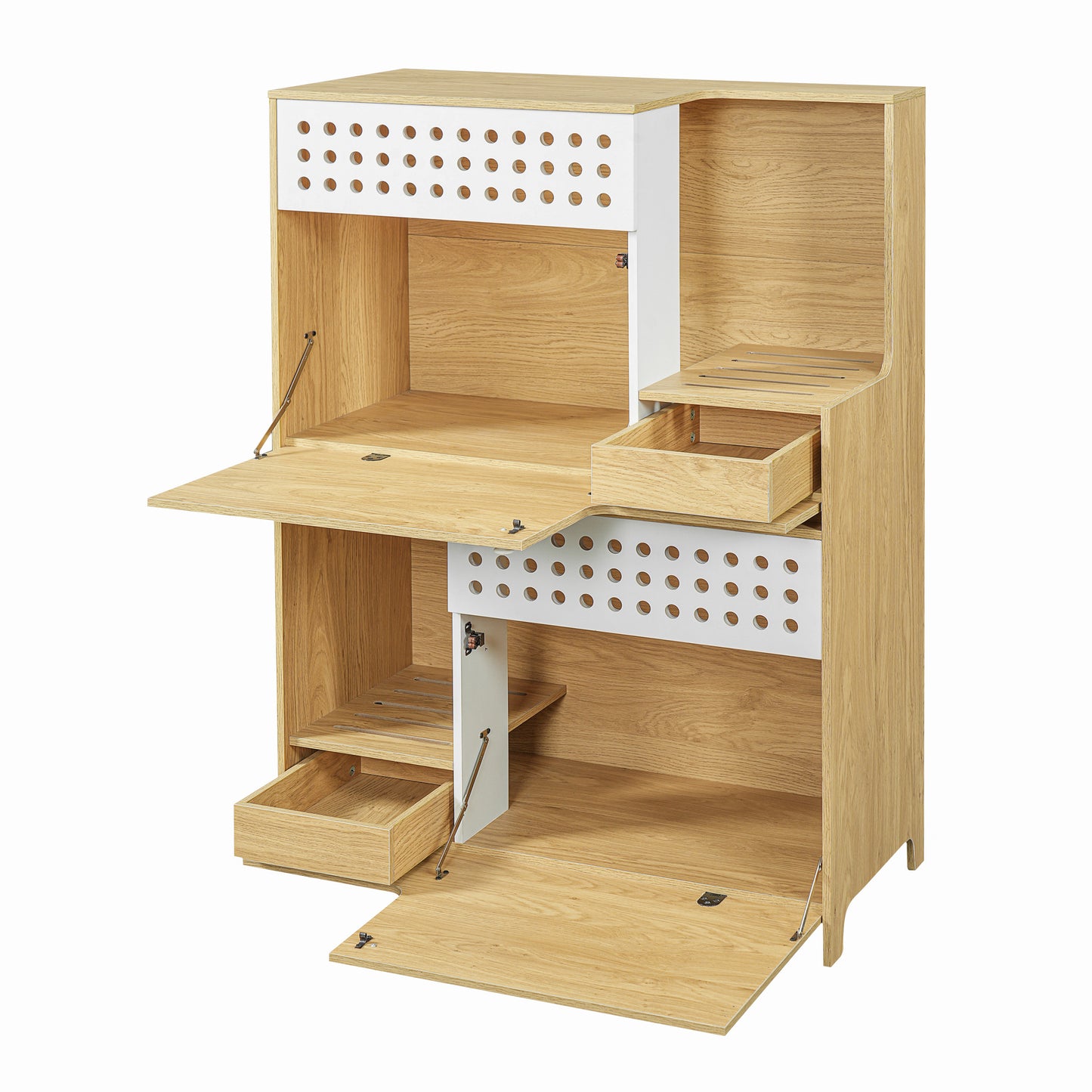 Modern 2 IN 1 Cat Furniture, Cat Litter Box Enclosure Side Table, Cat House with Storage, for 2 Small-Medium Sized Cats