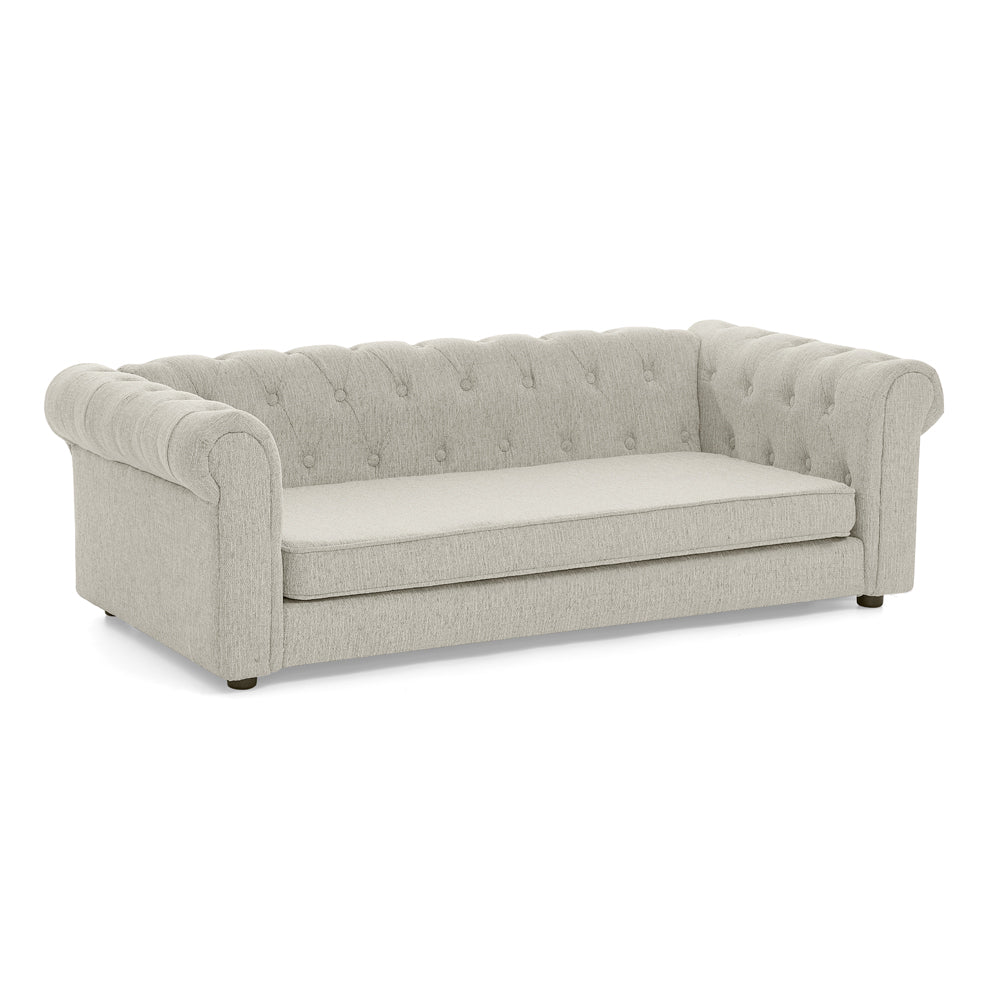 Elegant rectangular pet bed for big and oversized dogs, durable elevated dog sofa bed, comfortable dog sofa, modern and fashionable linen fabric dog sofa