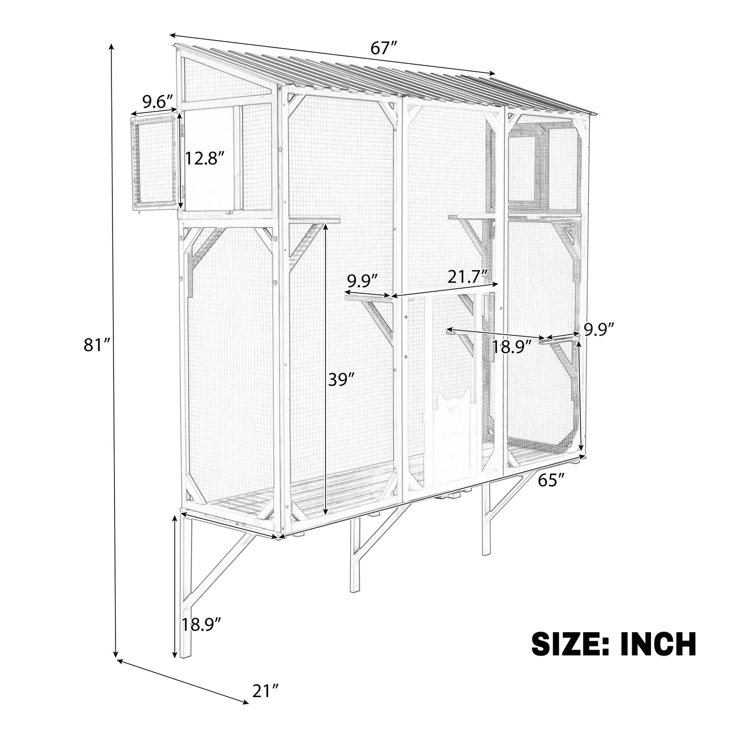 Outdoor Cat Catio Cat Climbing Catio Window Cat House Cat Patio Enclosure with Platforms for 1-3 Cats