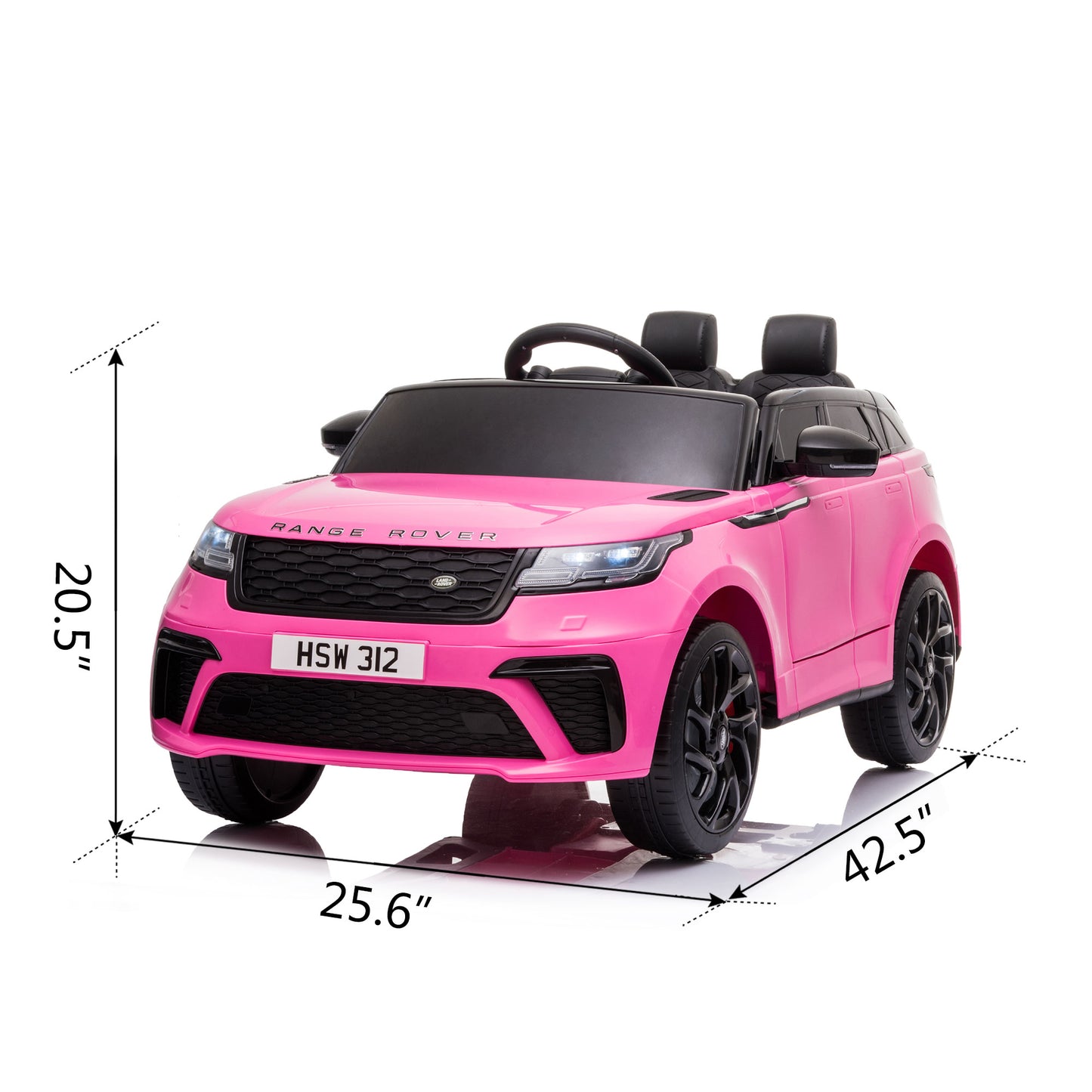 Cfowner 12V Licensed Land Rover VELAR Vehicle, Kids Ride On Car w/2.4G RC, 4 Wheel Suspension, LED, Music, Best Gift for Boys Girls-Pink