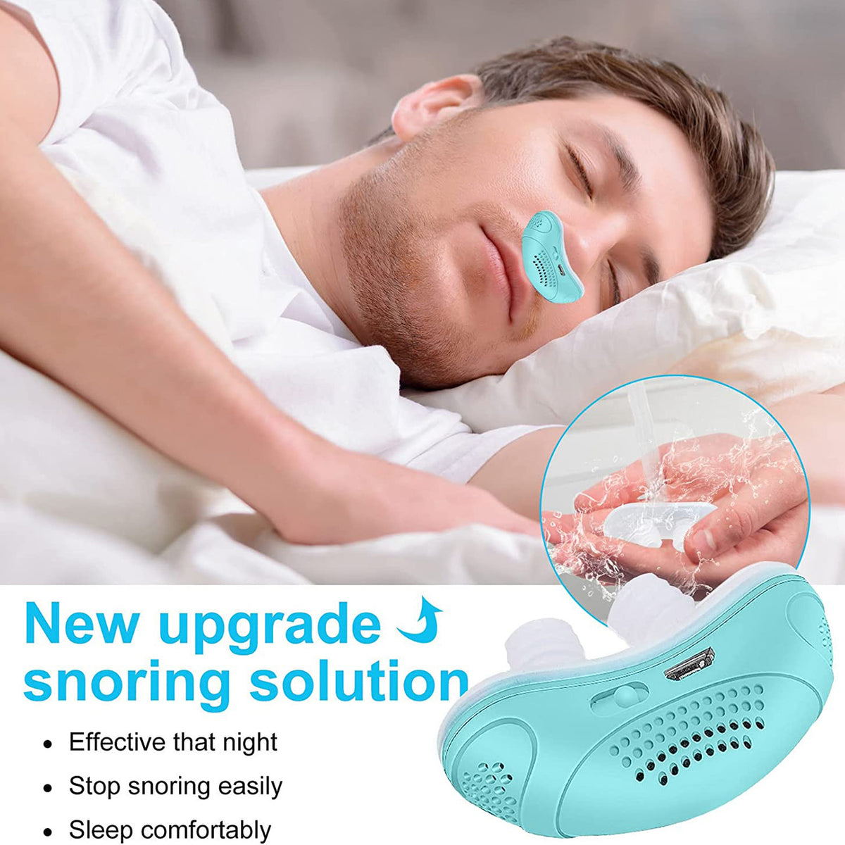 Cfowner Electric Anti Snoring Devices, Obvious Effect, Safe & Comfortable, Double Eddy Current, for Men Women All Nose Shapes and All Ages to Reduce Snoring