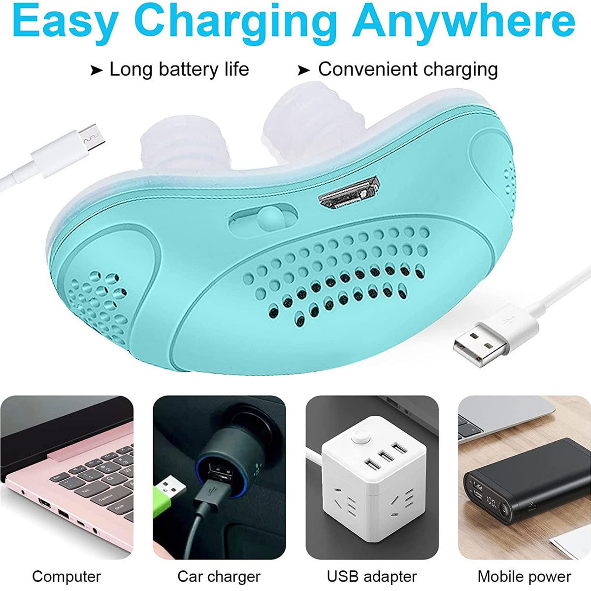Cfowner Electric Anti Snoring Devices, Obvious Effect, Safe & Comfortable, Double Eddy Current, for Men Women All Nose Shapes and All Ages to Reduce Snoring