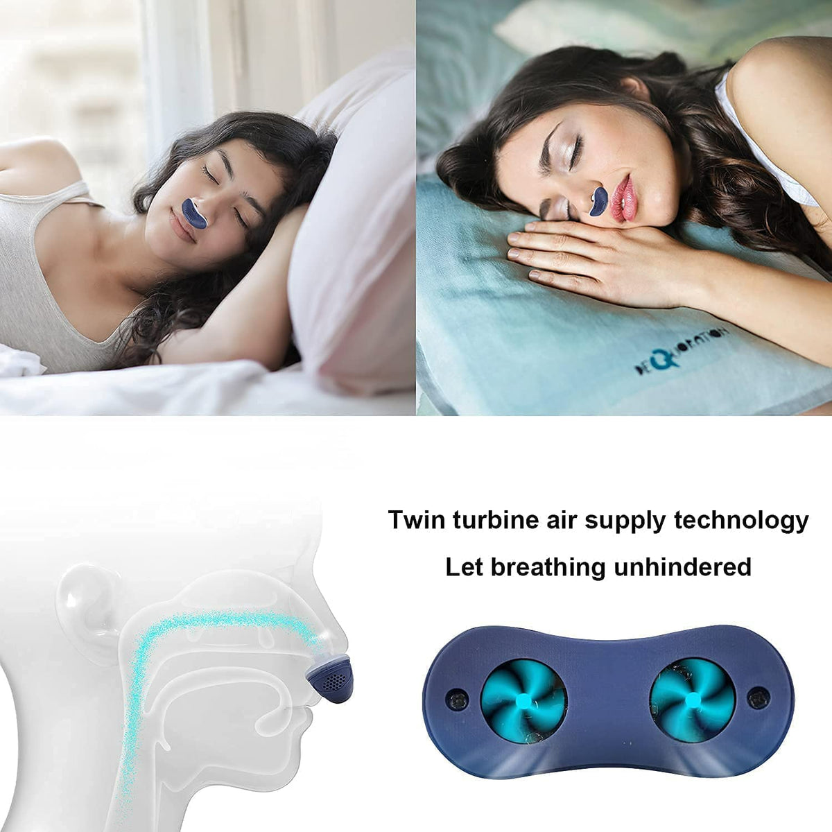 Cfowner Electric Anti Snoring Devices, Obvious Effect, Safe & Comfortable, Double Eddy Current, for Men Women All Nose Shapes and All Ages to Reduce Snoring