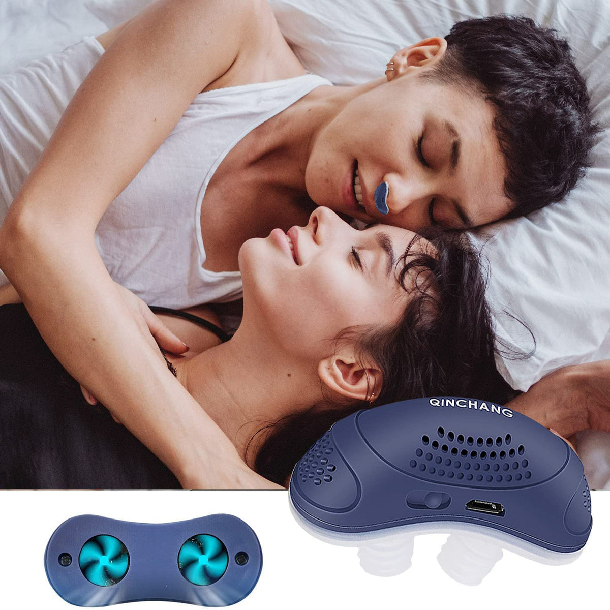 Cfowner Electric Anti Snoring Devices, Obvious Effect, Safe & Comfortable, Double Eddy Current, for Men Women All Nose Shapes and All Ages to Reduce Snoring