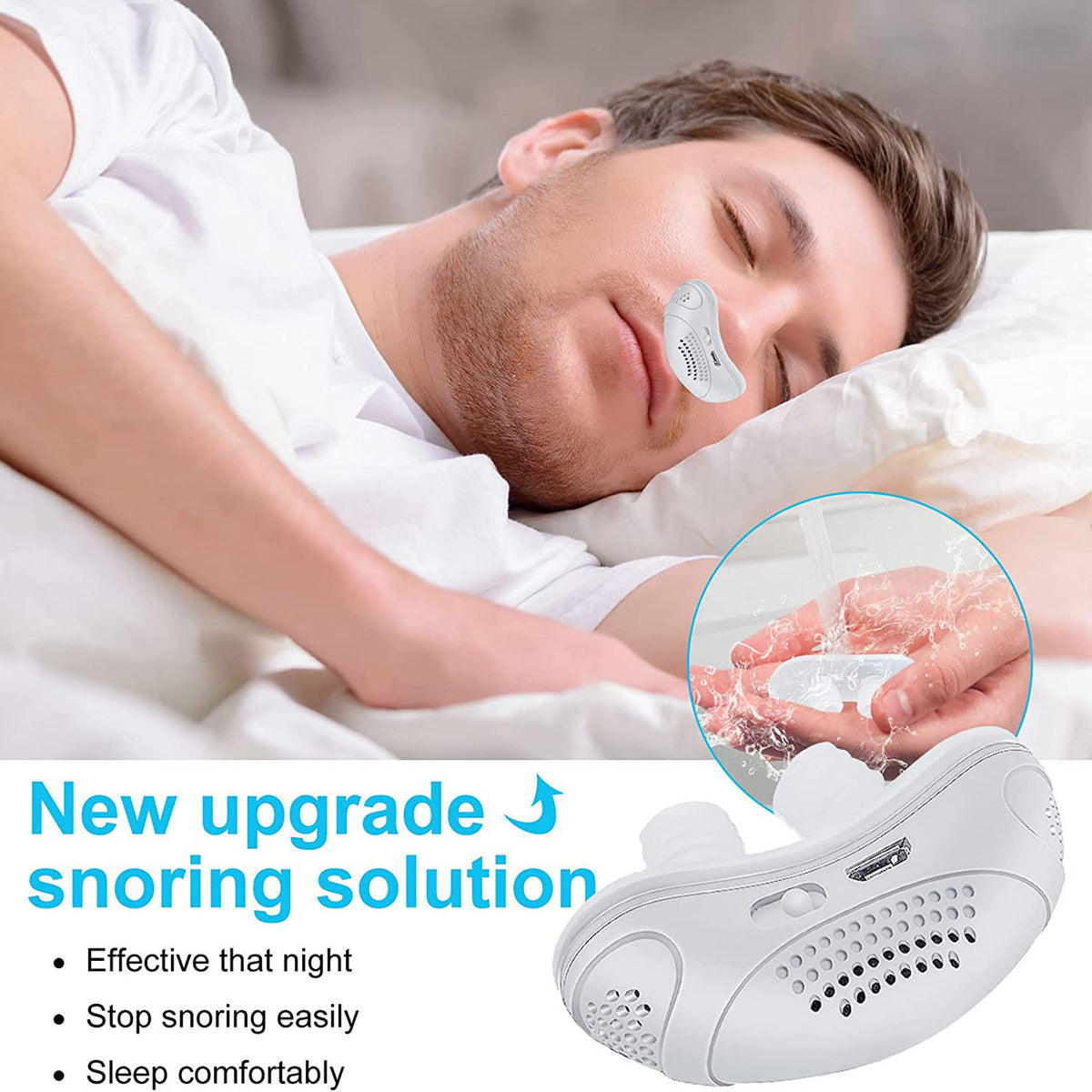 Cfowner Electric Anti Snoring Devices, Obvious Effect, Safe & Comfortable, Double Eddy Current, for Men Women All Nose Shapes and All Ages to Reduce Snoring