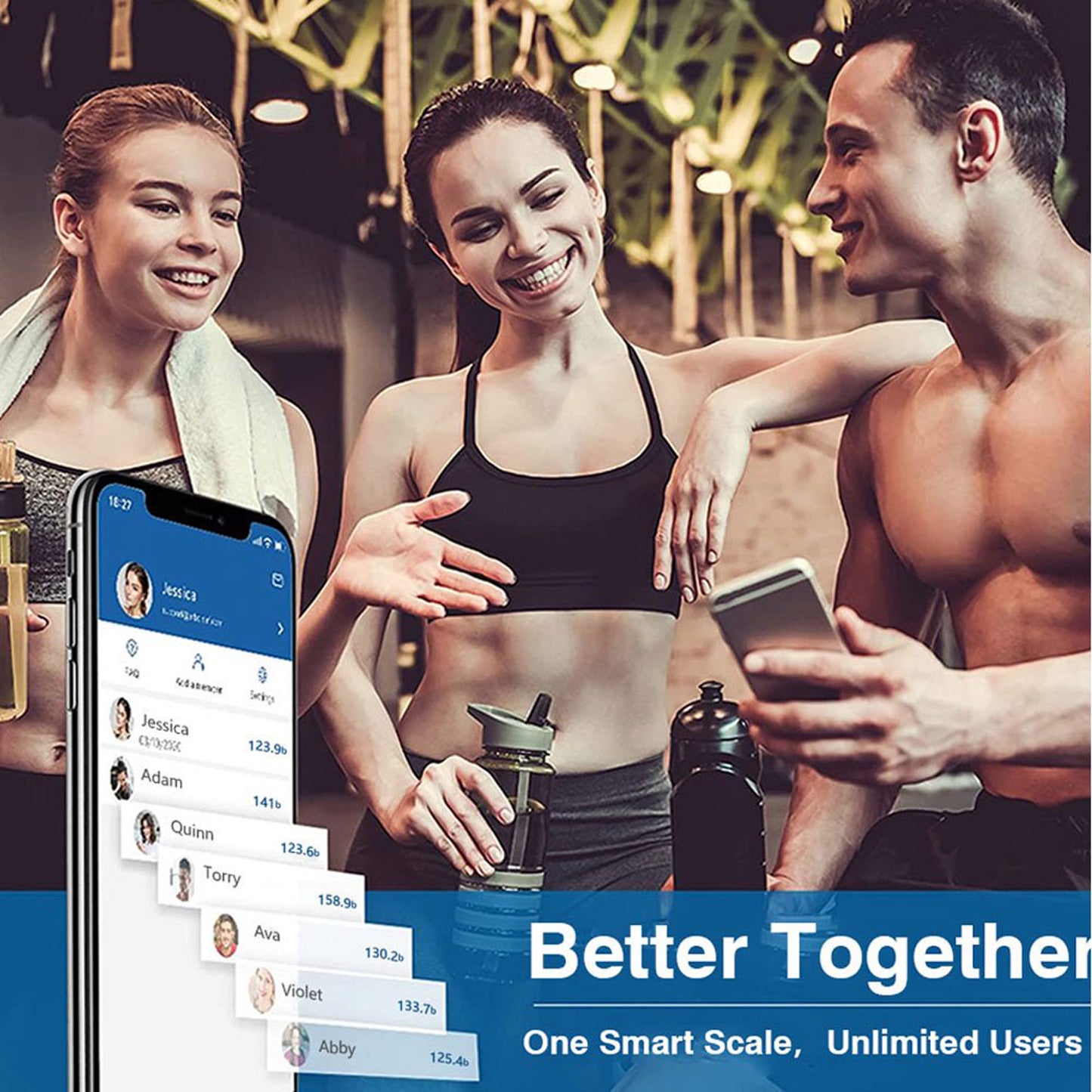 Cfowner Bluetooth Smart Bathroom Scales for Body, Weight Digital Scale Body Fat BMI Scale, Auto Body Composition Analyzer with Smartphone APP, Fitness Weight Loss Scale Health Monitor