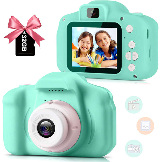 Cfowner Upgrade Kids Selfie Camera, Christmas Birthday Gifts for Boys Age 3-9, HD Digital Video Cameras for Toddler, Portable Toy for 3 4 5 6 7 8 Year Old Boy with 32GB SD Card