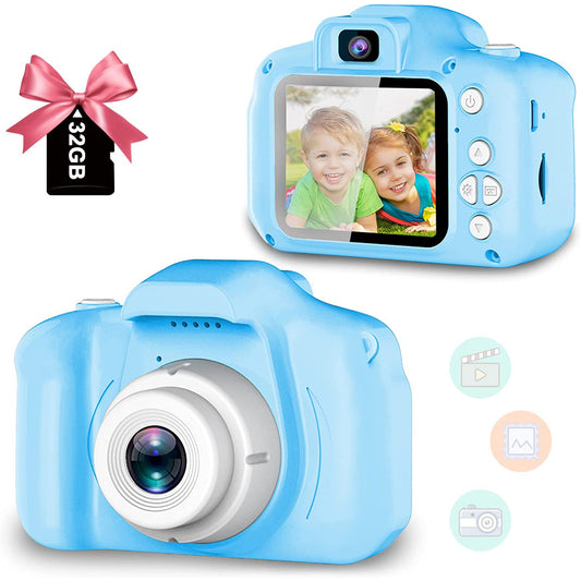 Cfowner Upgrade Kids Selfie Camera, Christmas Birthday Gifts for Boys Age 3-9, HD Digital Video Cameras for Toddler, Portable Toy for 3 4 5 6 7 8 Year Old Boy with 32GB SD Card